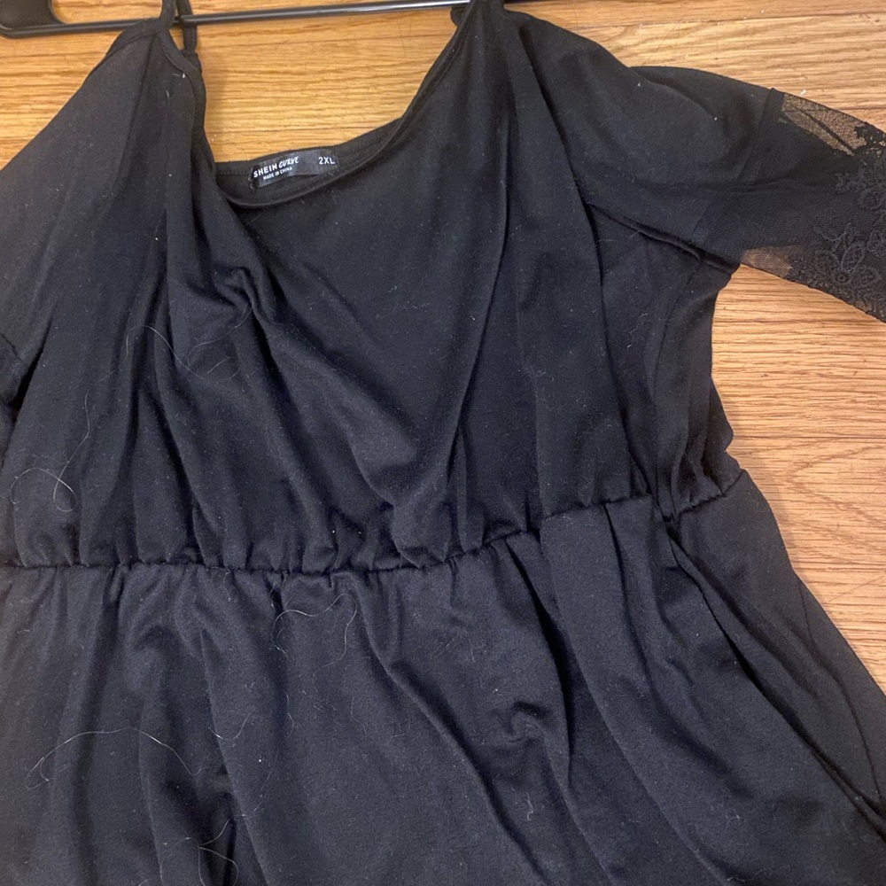 Black Lace Sleeve Dress